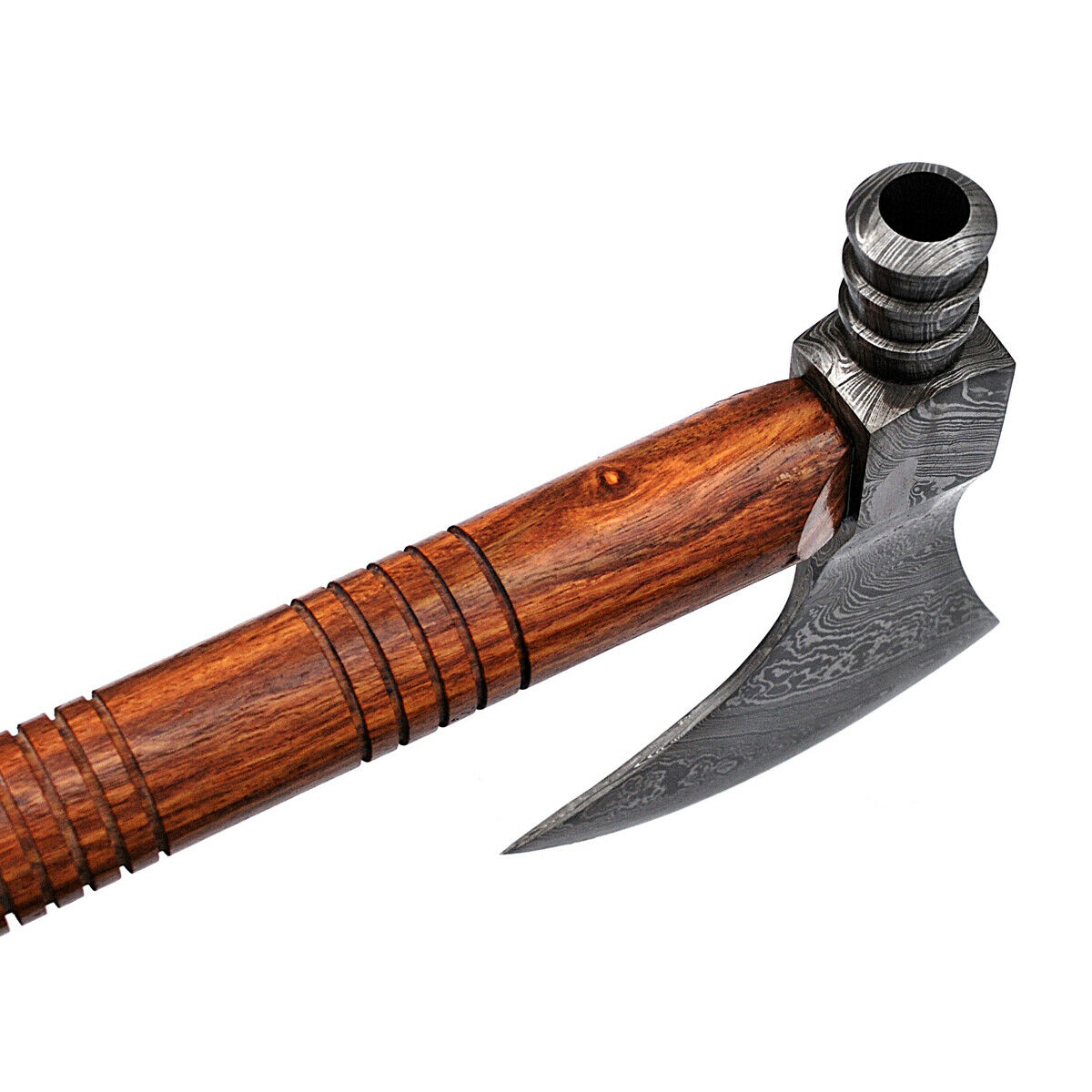 Handmade Damascus steel Functional Pipe Wood handle, Bushcraft axe, Tomahawk axe, Gift for him, father day gift, anniversary gifts