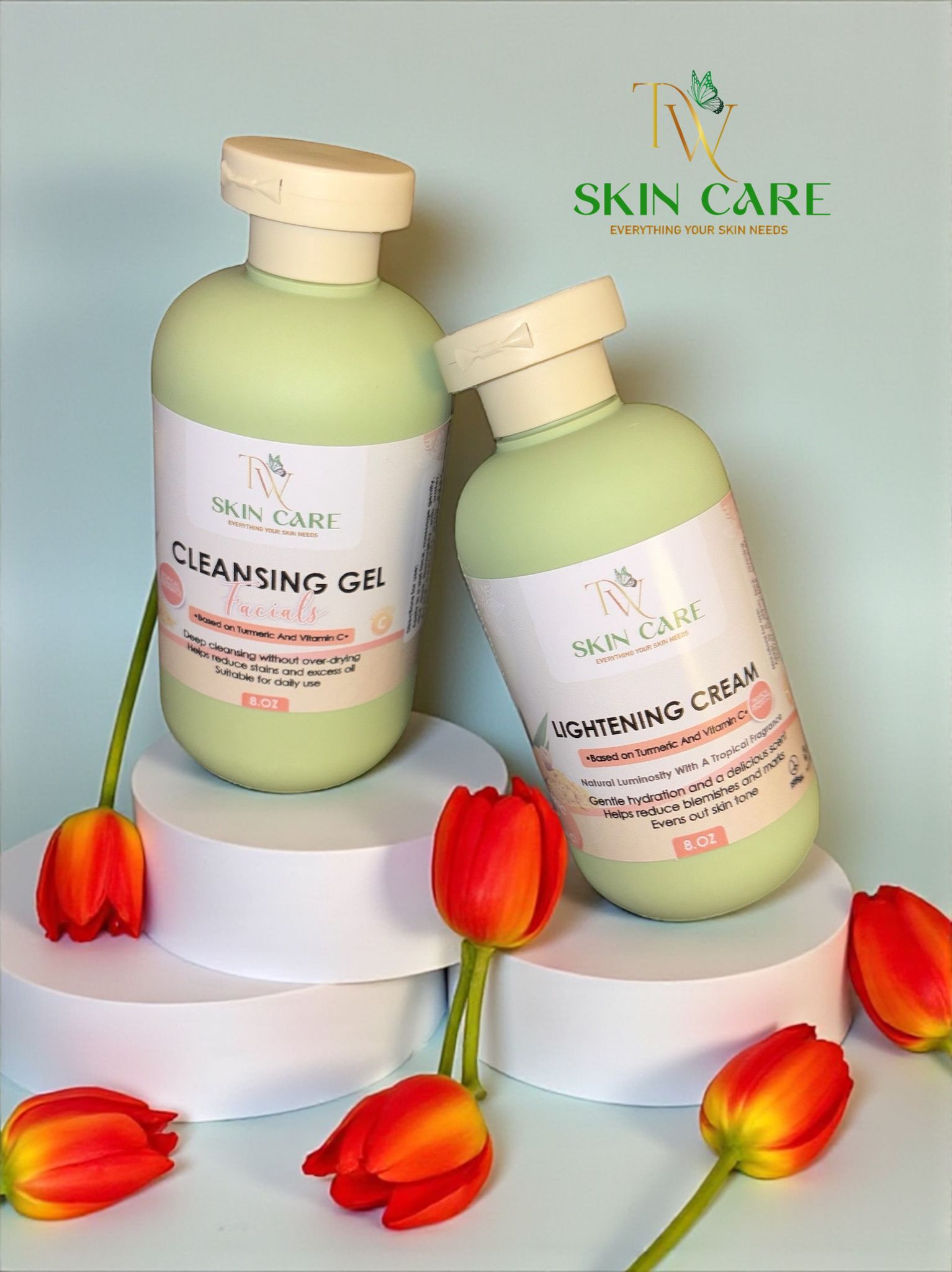 Skin Care Cleansing Gel and Lightening Cream