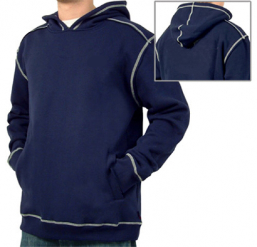 Casual Navy Blue Pullover Hoodie