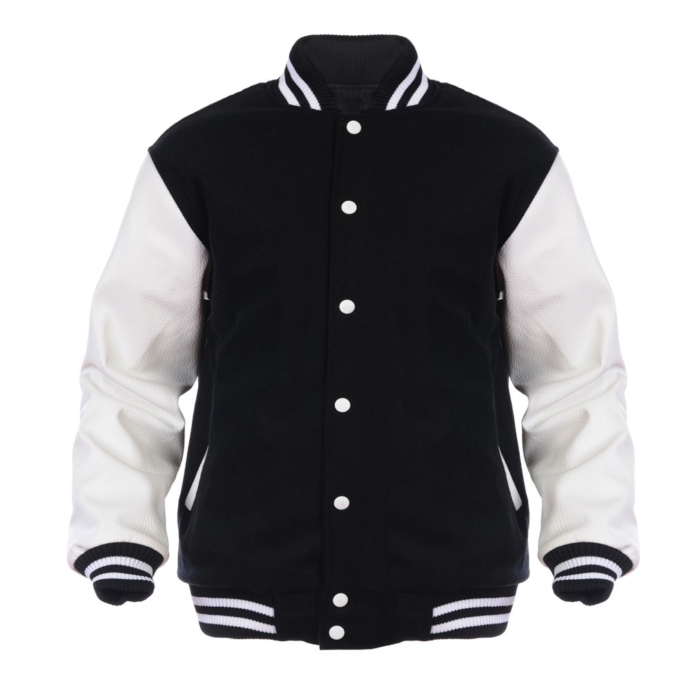 Stylish Black And White Letterman Varsity Jacket
