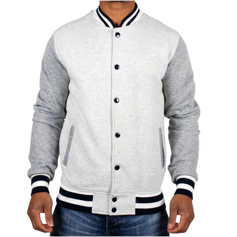 Two-tone Men's Cotton Fleece Varsity Jacket
