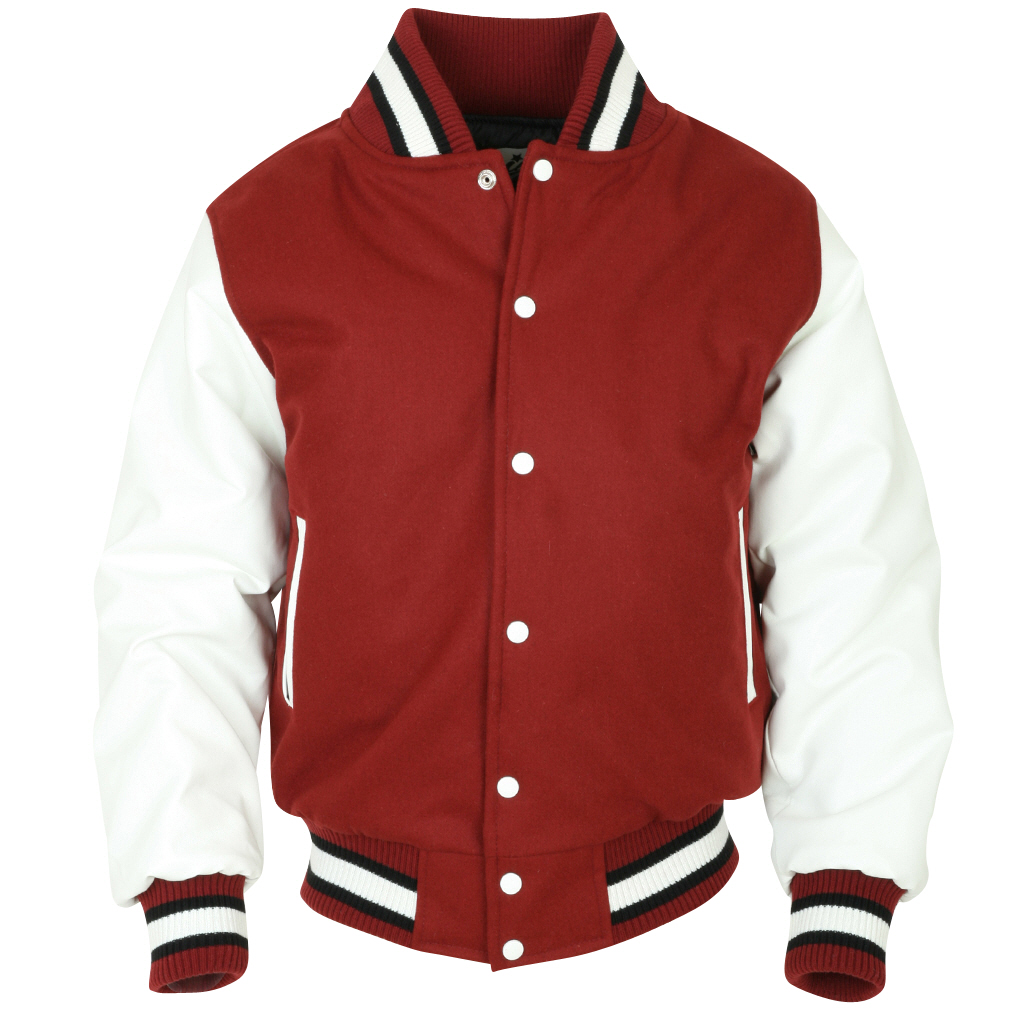 Classic Red And White Letterman Outerwear Varsity Jacket