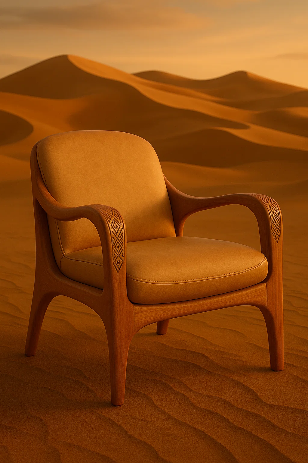 Elegant Wooden Armchair