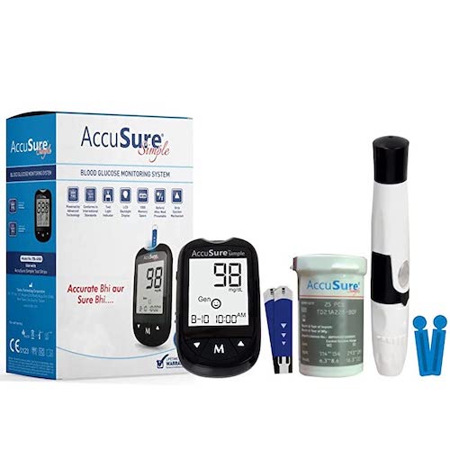 Accusure Simple Blood Glucose Monitor with 25 test strips free