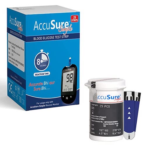 AccuSure Simple Blood Glucose 25's Test Strip