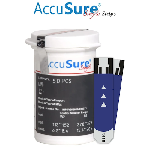 AccuSure Simple Blood Glucose 25's Test Strip