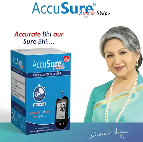 AccuSure Simple Blood Glucose 25's Test Strip
