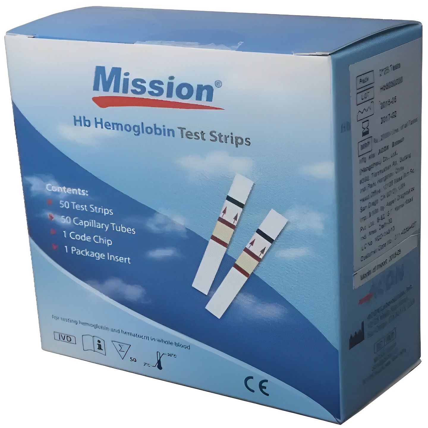 Mission Hb Hemoglobin 50's Test Strips 