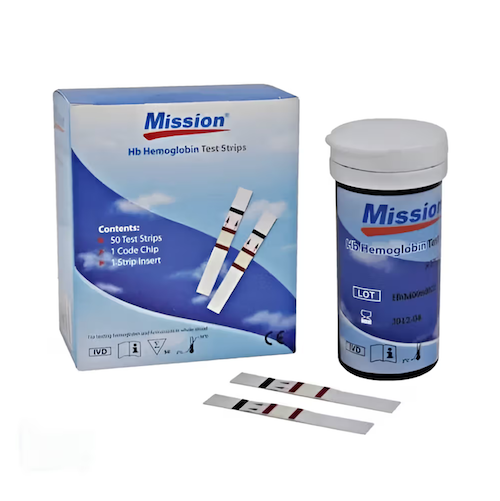 Mission Hb Hemoglobin 50's Test Strips 