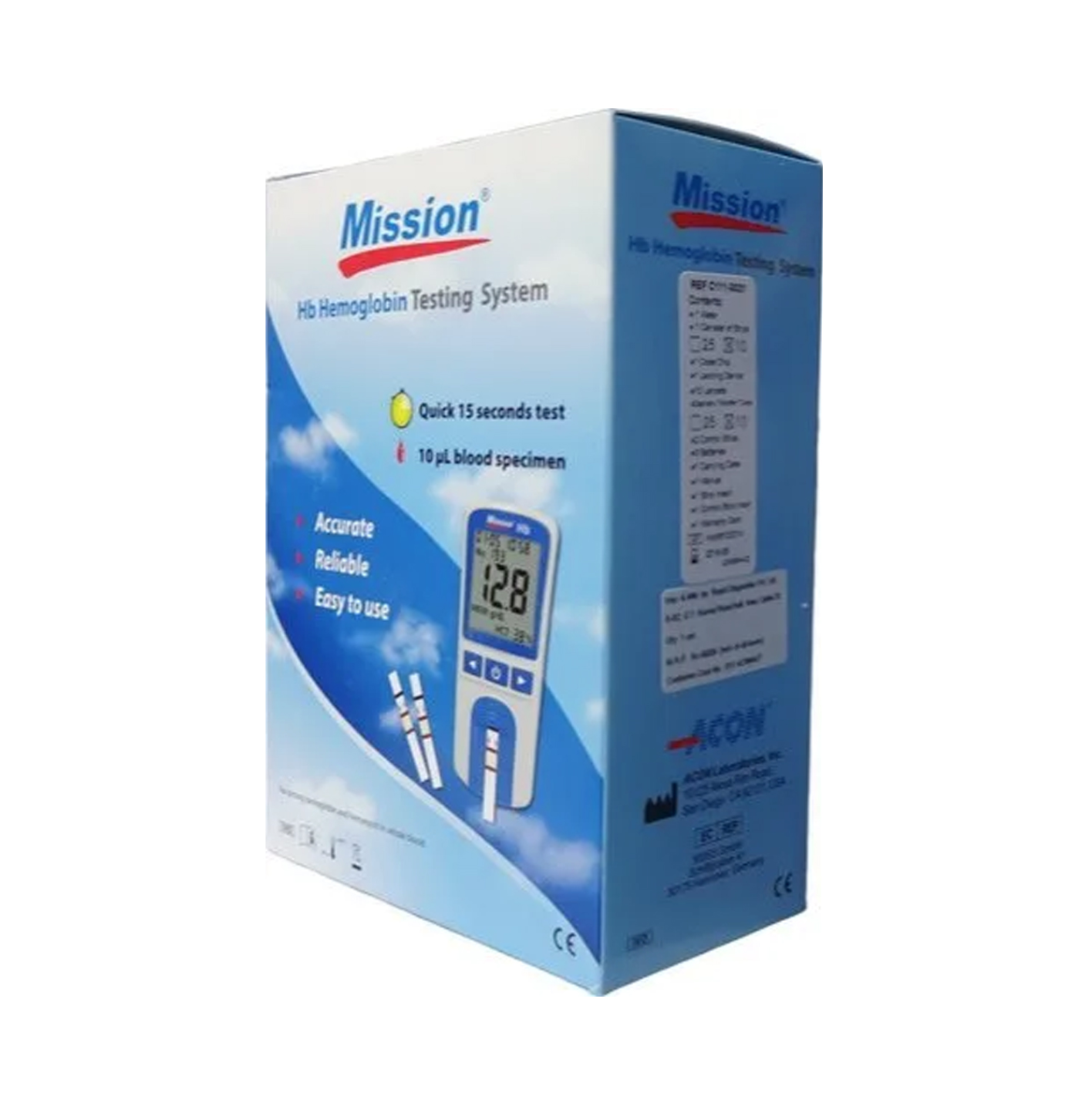 Acon Mission HB Hemoglobin Testing Strips System