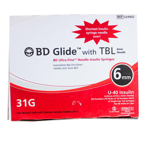 BD Glide with TBL U-40 31G 6mm Insulin Syringe    