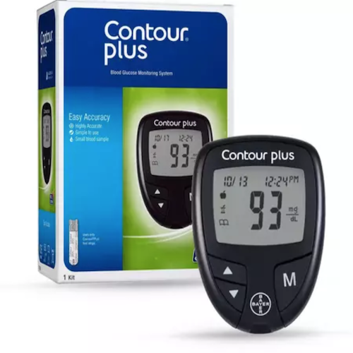 Contour Plus Blood Glucose Monitoring System with 25 Test Strip Free