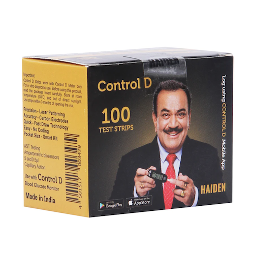 Control D Blood Glucose Test Strip Pack of 100's