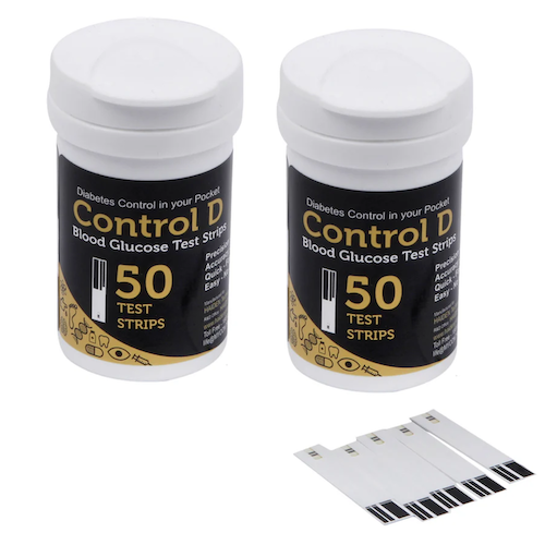 Control D Blood Glucose Test Strip Pack of 100's 