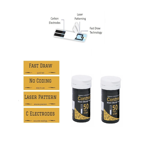 Control D Blood Glucose Test Strip Pack of 100's 