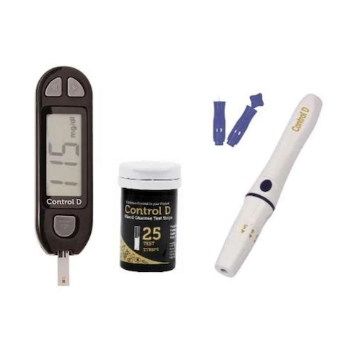 Control D Blood Glucose Monitor with 25 Strips & Lancets | Blood Glucose Monitors