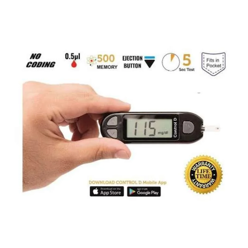Control D Blood Glucose Monitor with 25 Strips & Lancets | Blood Glucose Monitors