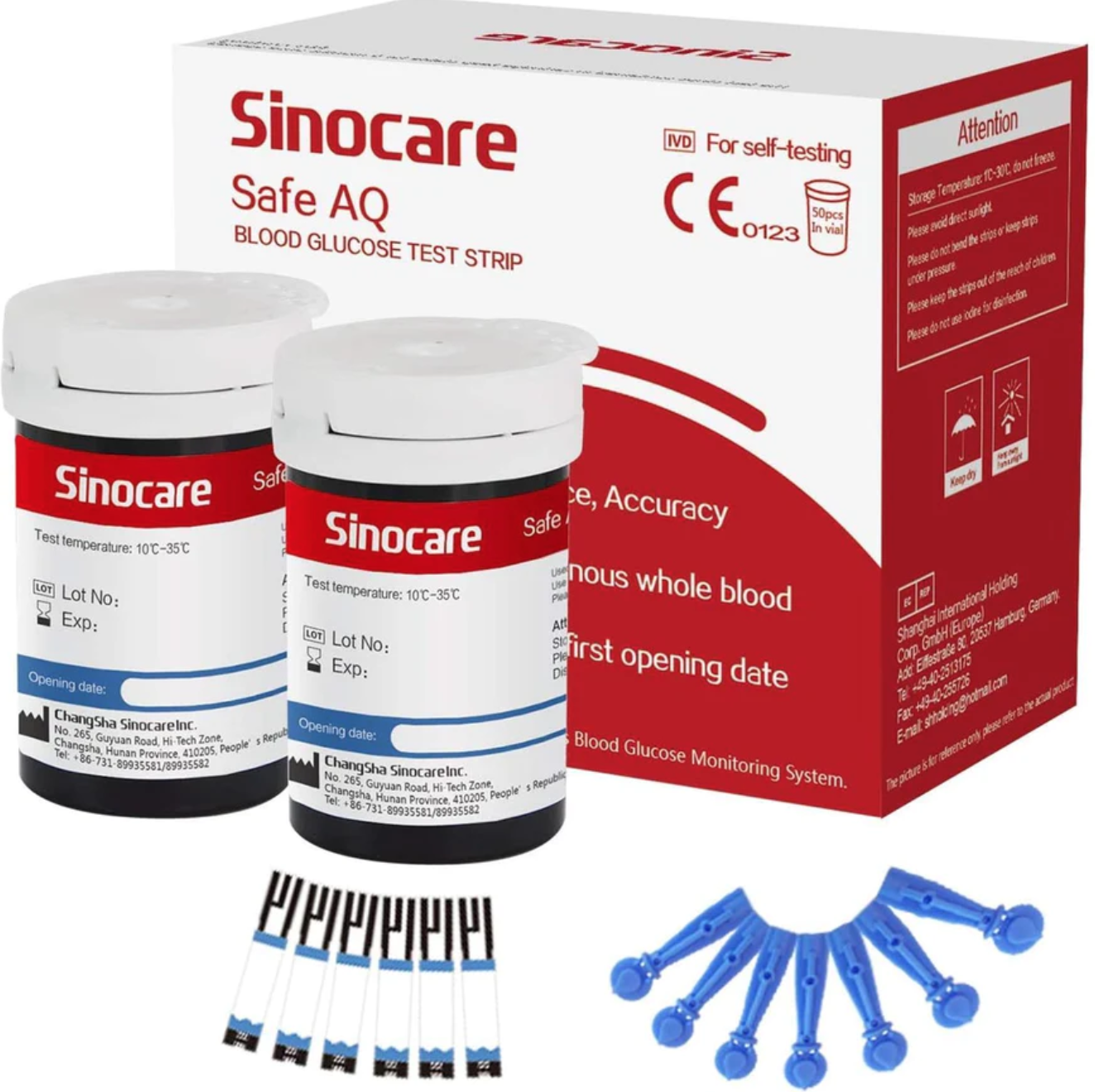 Sinocare Safe AQ Blood Glucose 50's Test Strips