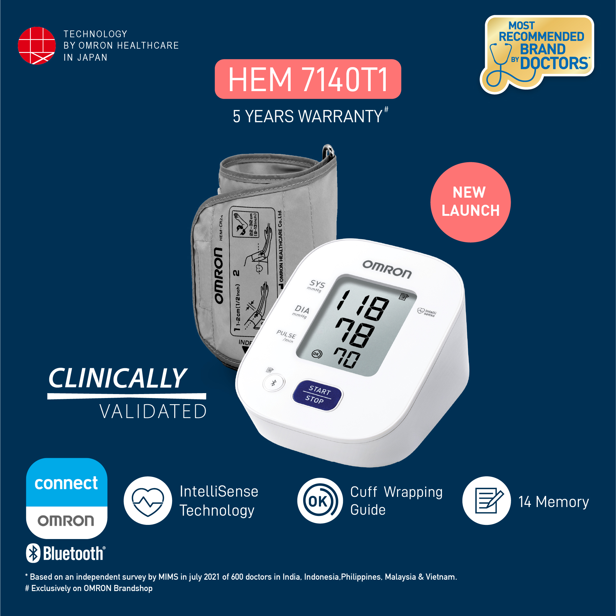 Omron HEM 7140T1 Automatic Blood Pressure Monitor