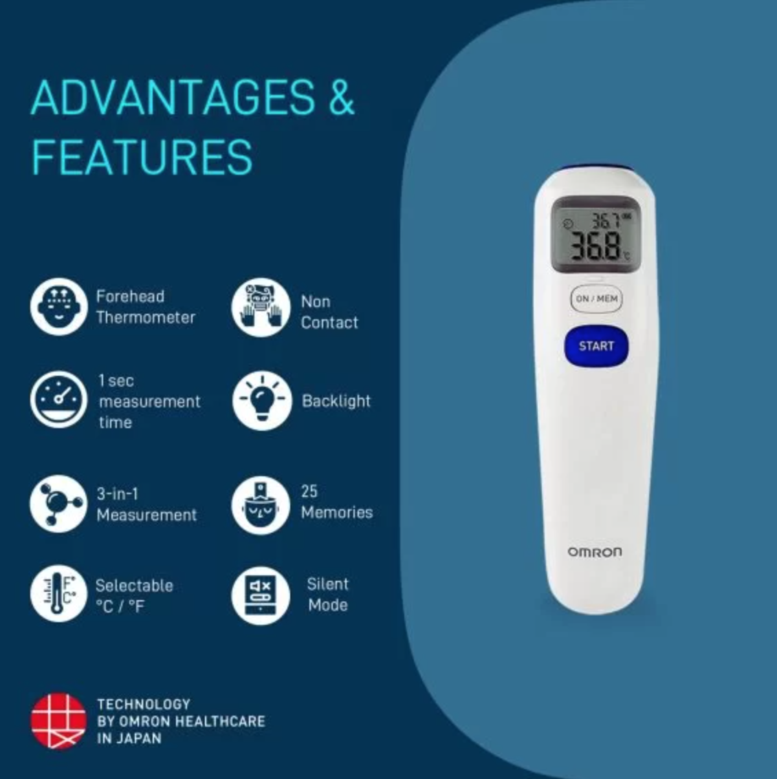Omron MC - 720 Digital Infrared Thermometer