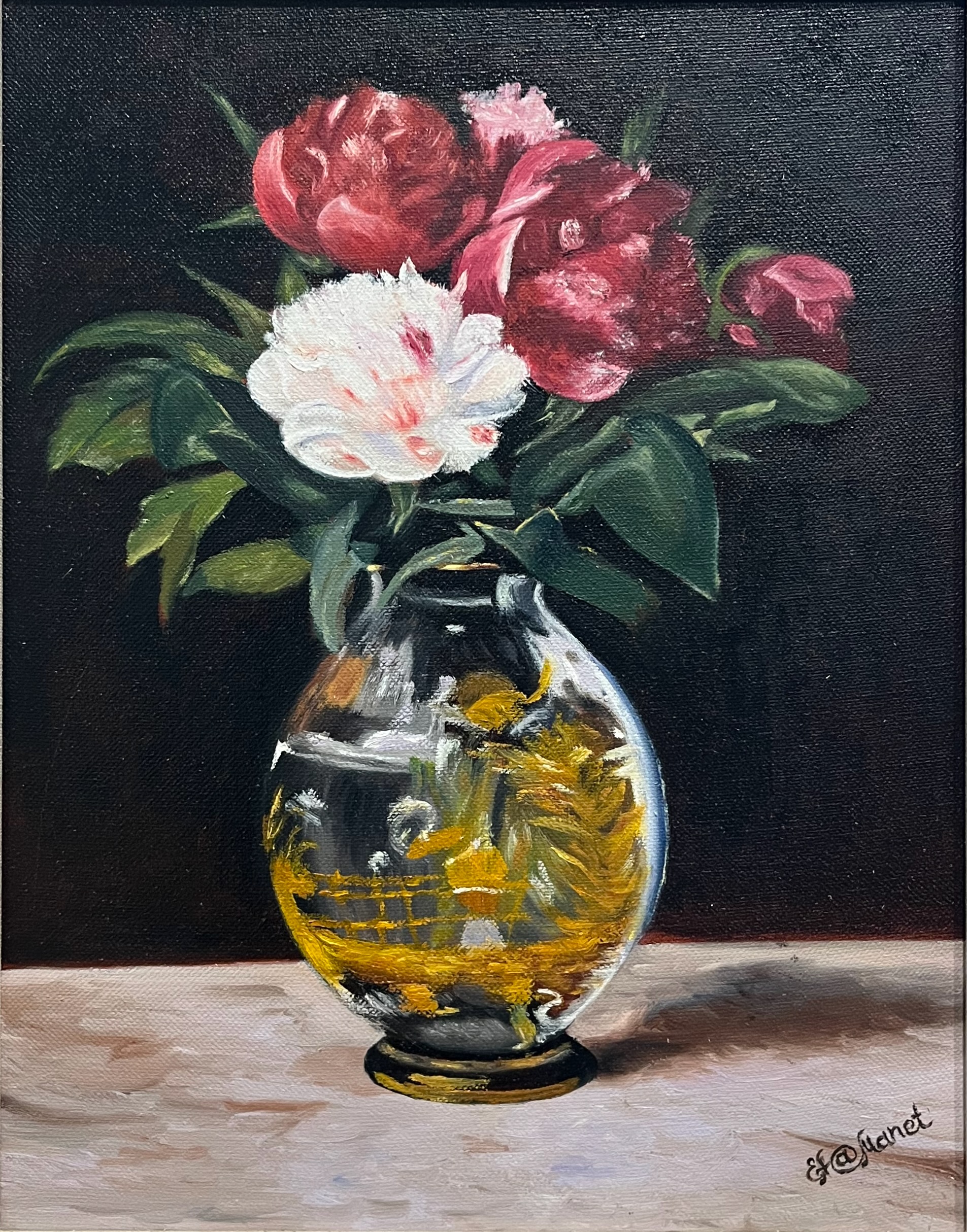 Vase with Peonies @Édouard Manet (Framed)