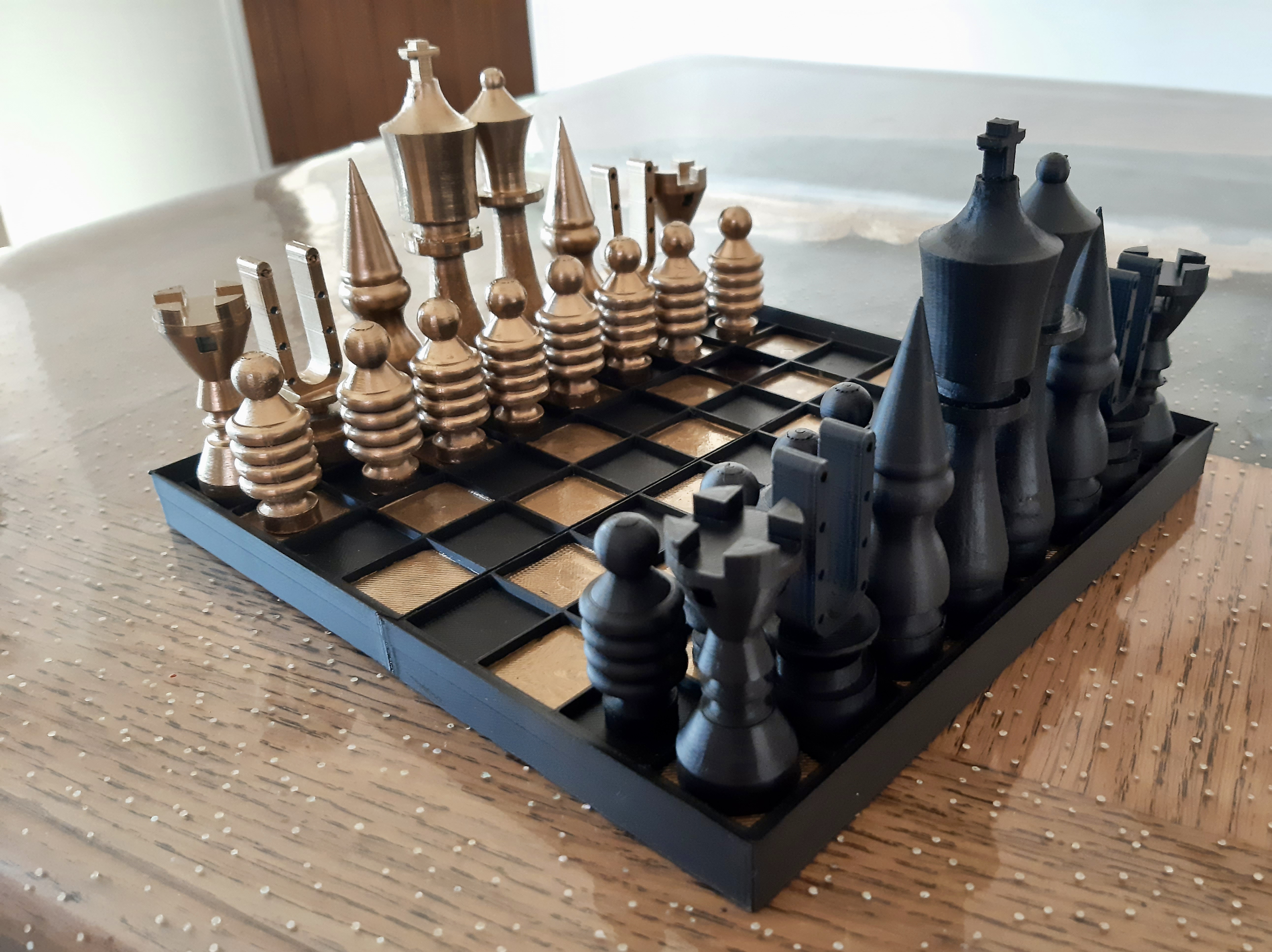 Échiquier design imprimé en 3D – Élégance et originalité