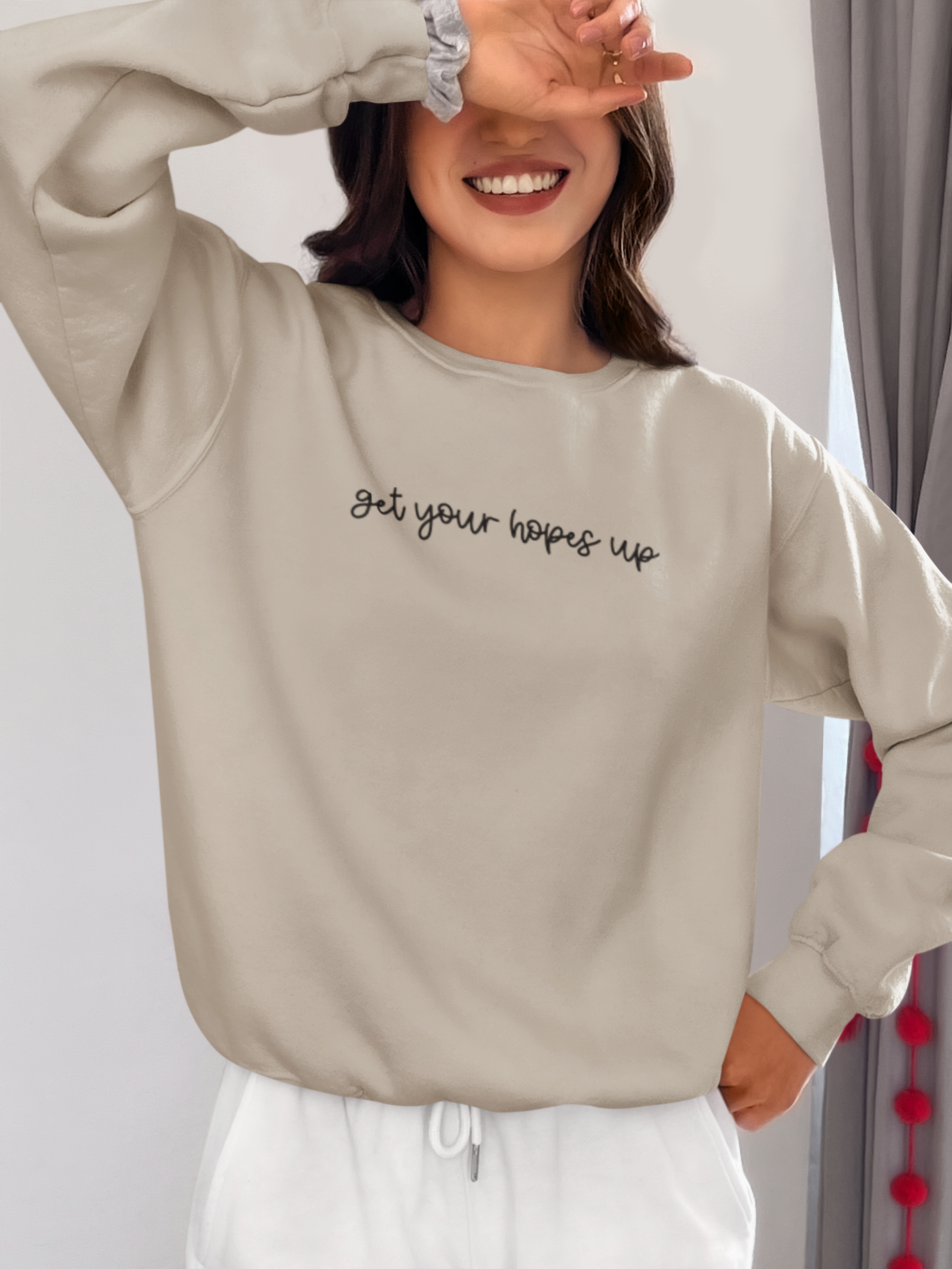 Get Your Hopes Up Crew Neck Sweater