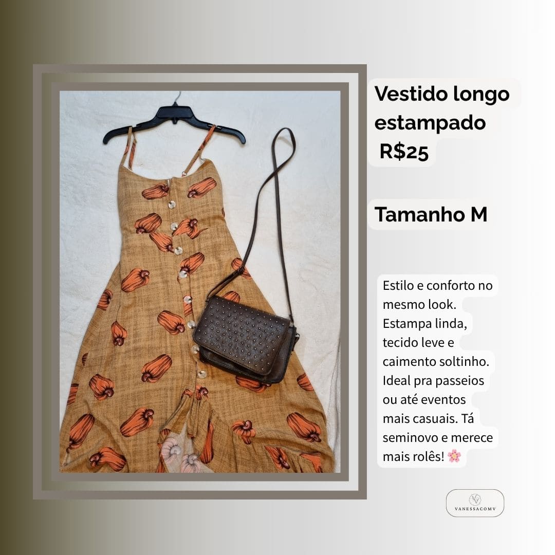 Vestido longo estampado