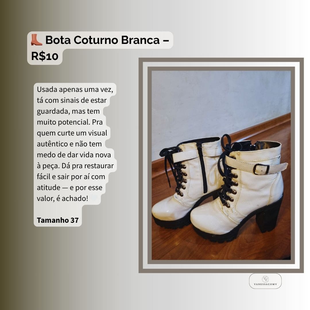 Bota Coturno Branca