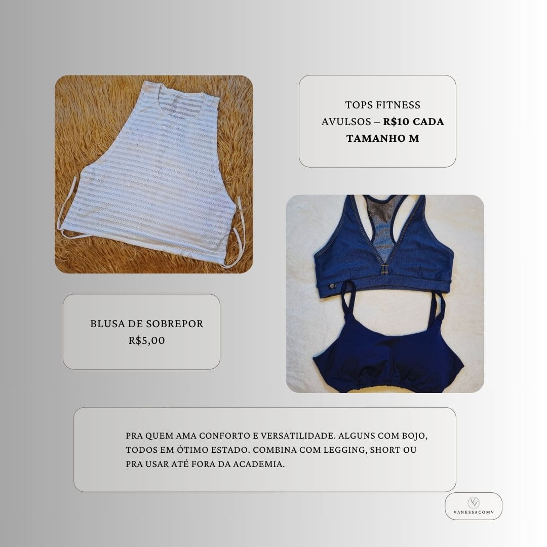 Tops Fitness Avulsos Tamanho M
