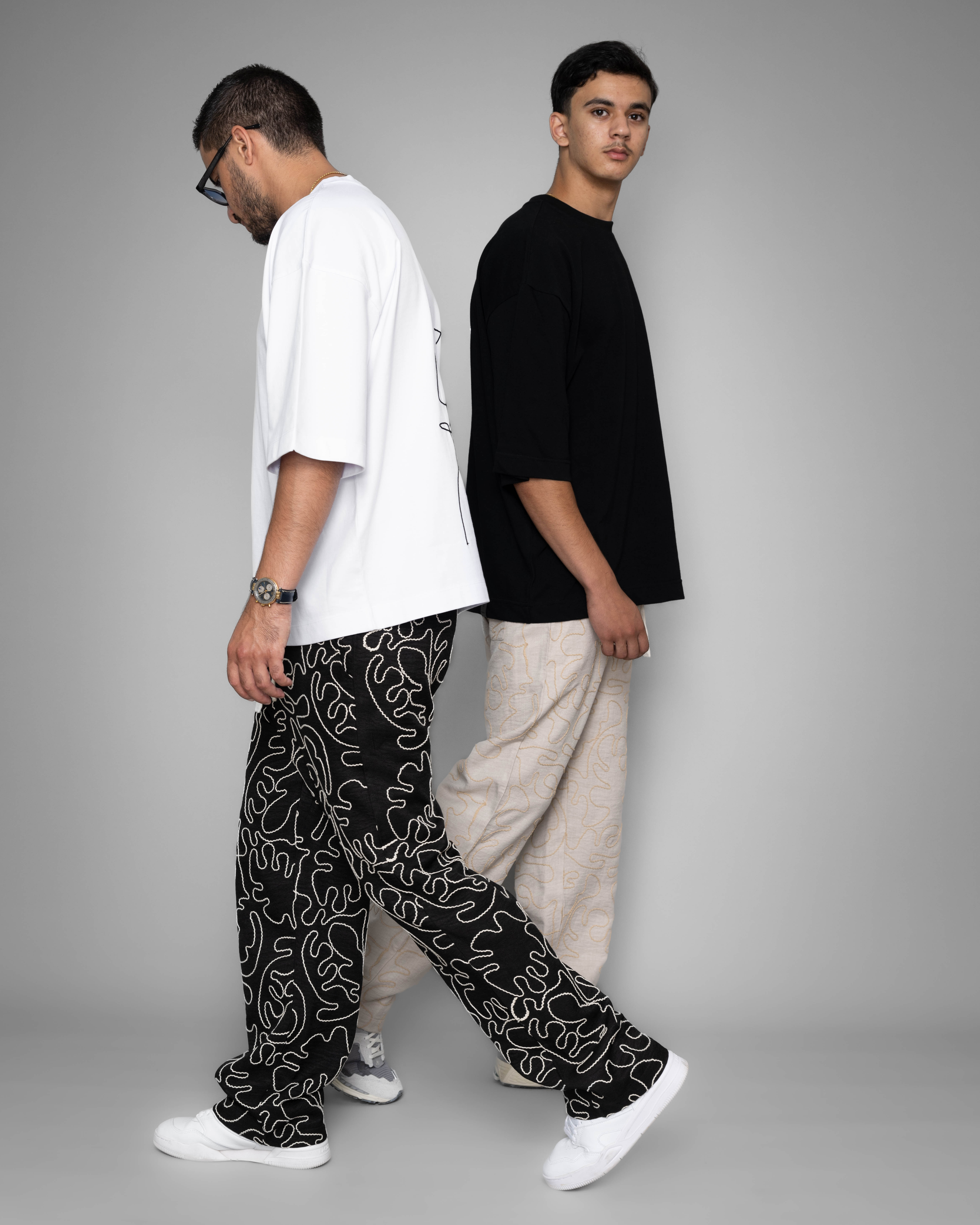 Pantalon à motifs noir