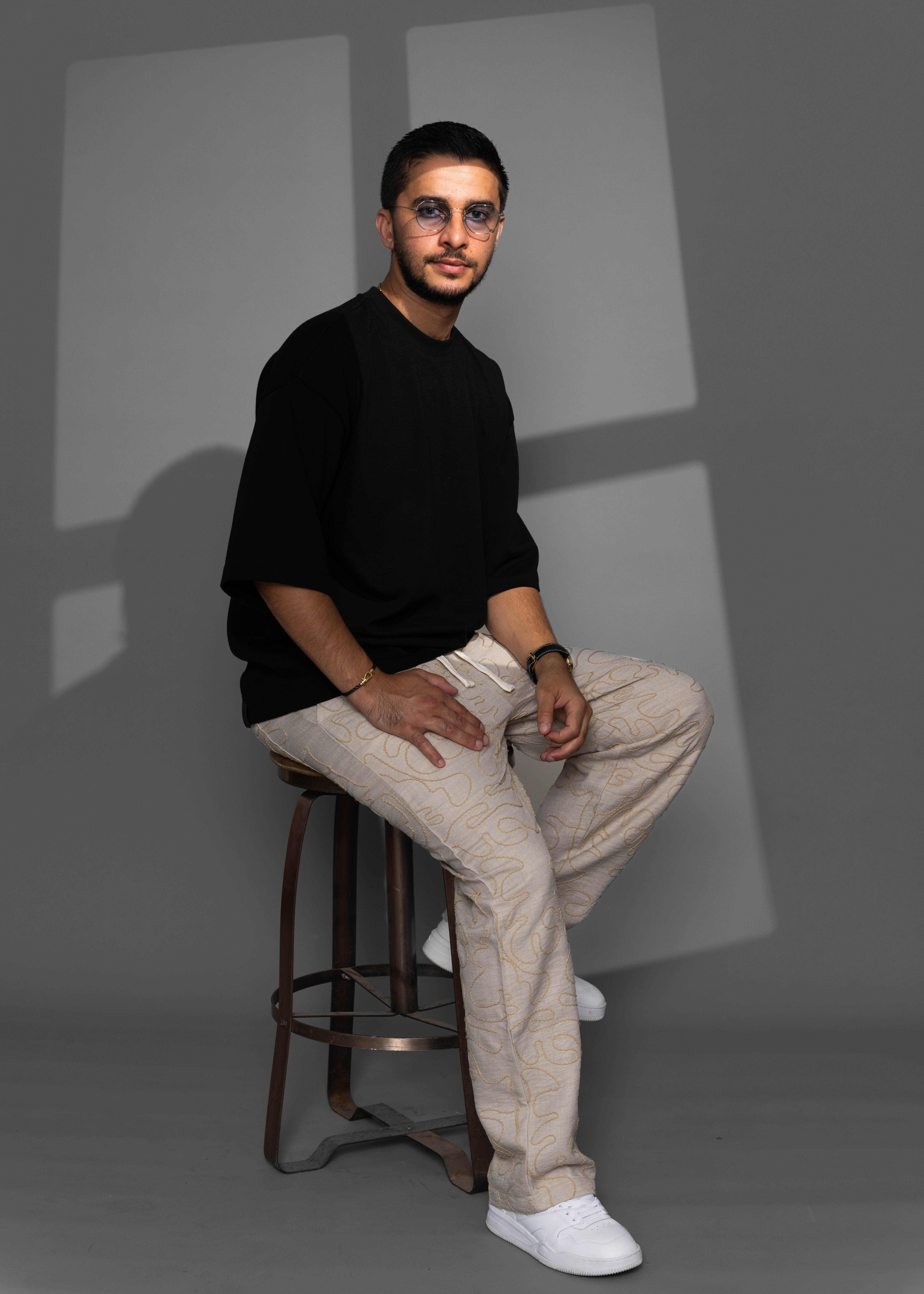 Pantalon à motifs beige