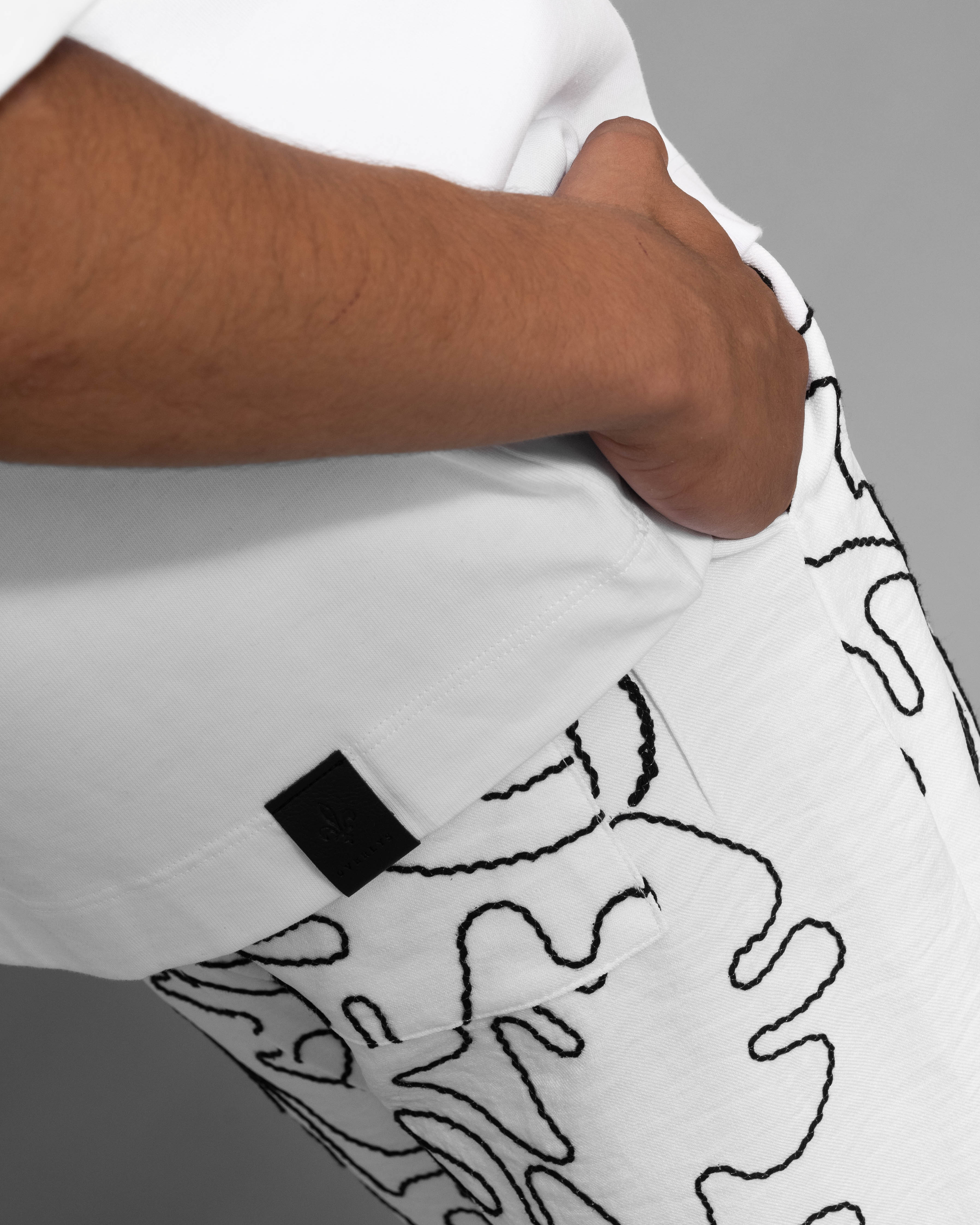 Pantalon à motifs blanc