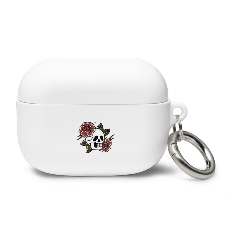 Rubber Case for AirPods®Caveira & Rosas – Tattoo Old School