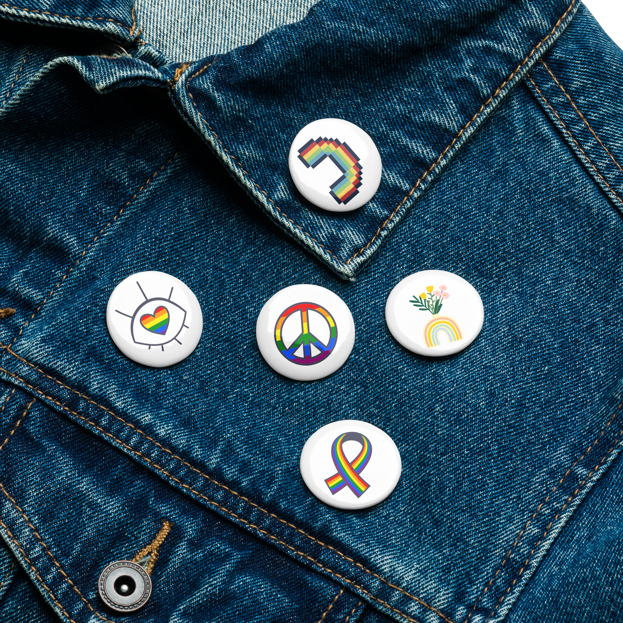 Pin / Button Arco-Íris e Awareness (pack)