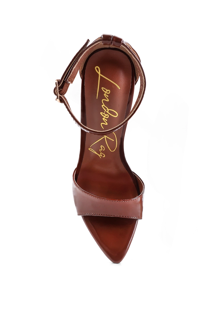 Brown Leather Pointed-Toe Heel