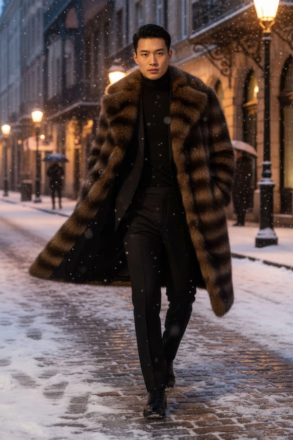Men's Luxurious Faux Fur Coat