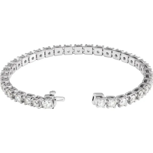 14K White Gold 2ctw Round Diamond Bracelet