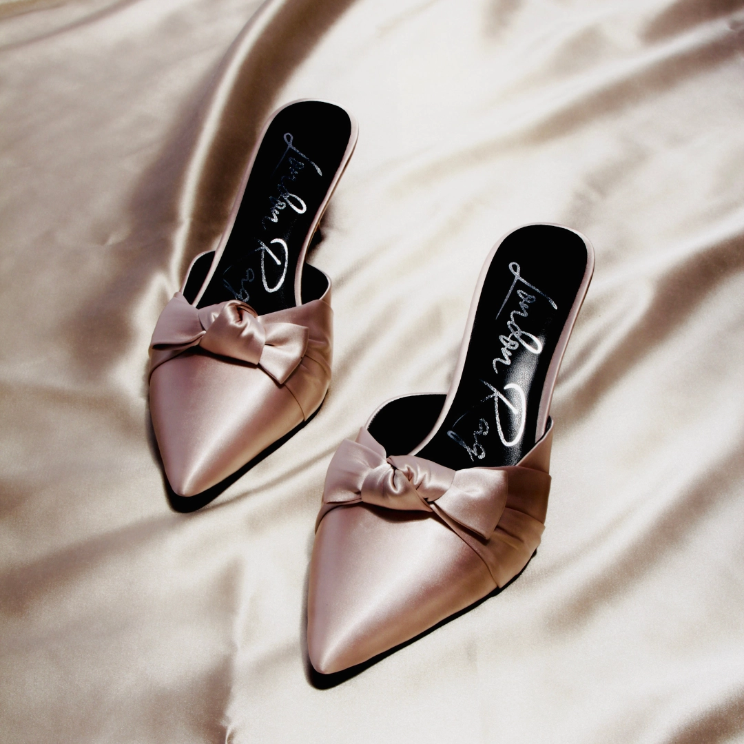 Elegant Satin Mule Heels