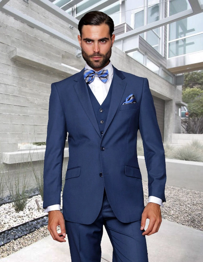 STZV-102--NAVY-Statement Super 200's Italian Wool Suit