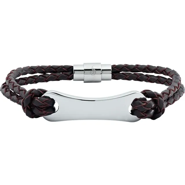 Braided Leather ID Bracelet