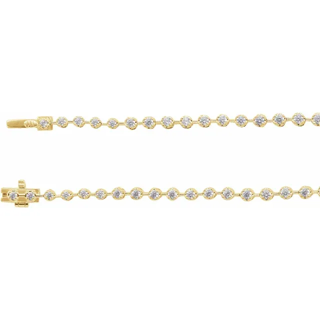 Gold and Diamond Tennis Necklace