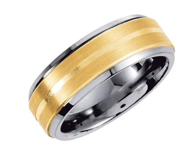 Gold and Silver Tungsten Ring