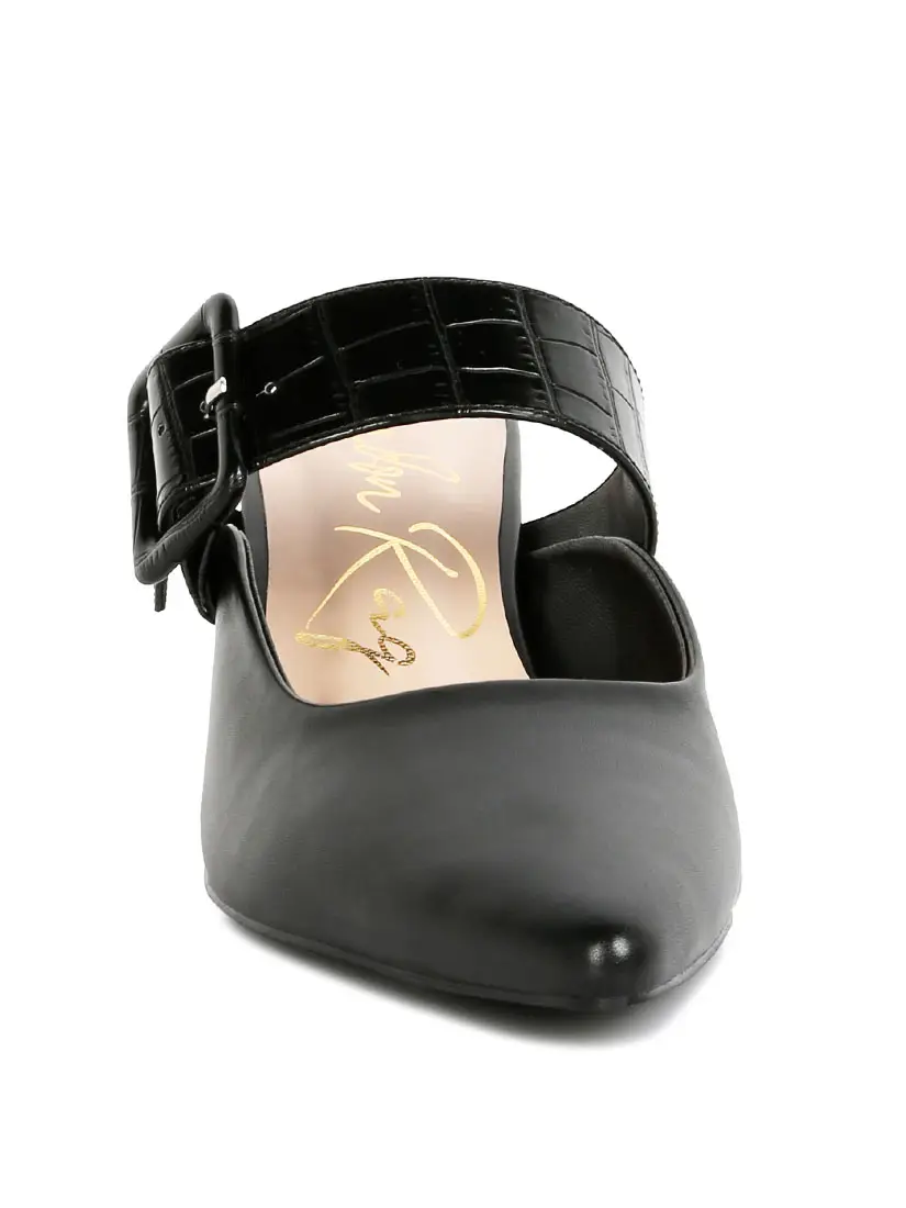 Shein Star Slim Block Heel Mules