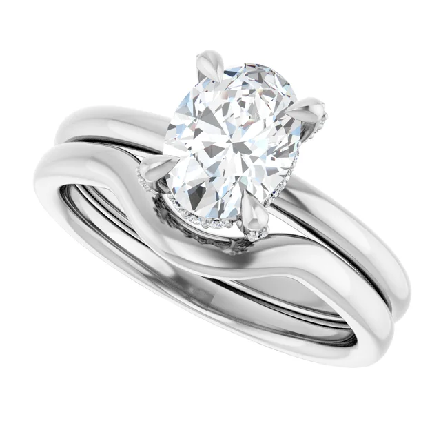 Oval Cut Diamond Engagement Ring Set