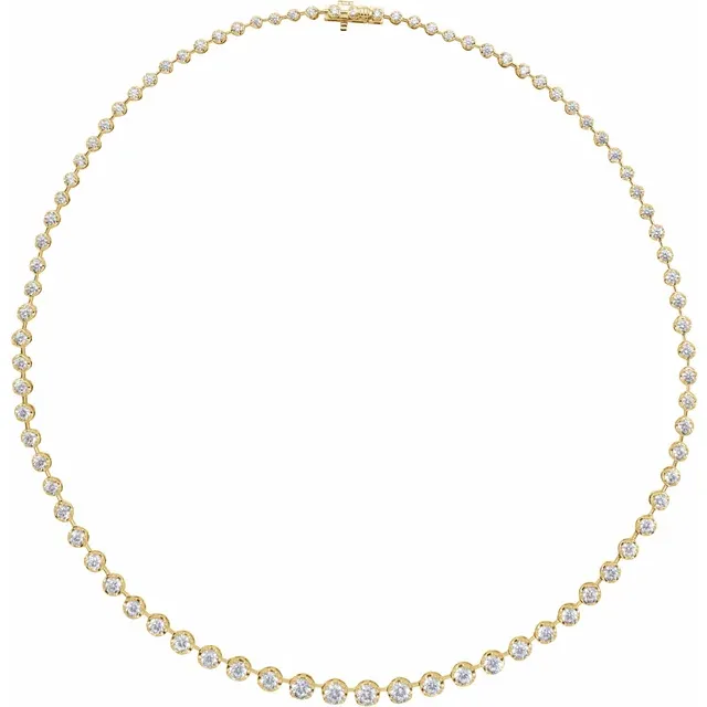 Gold and Diamond Tennis Necklace