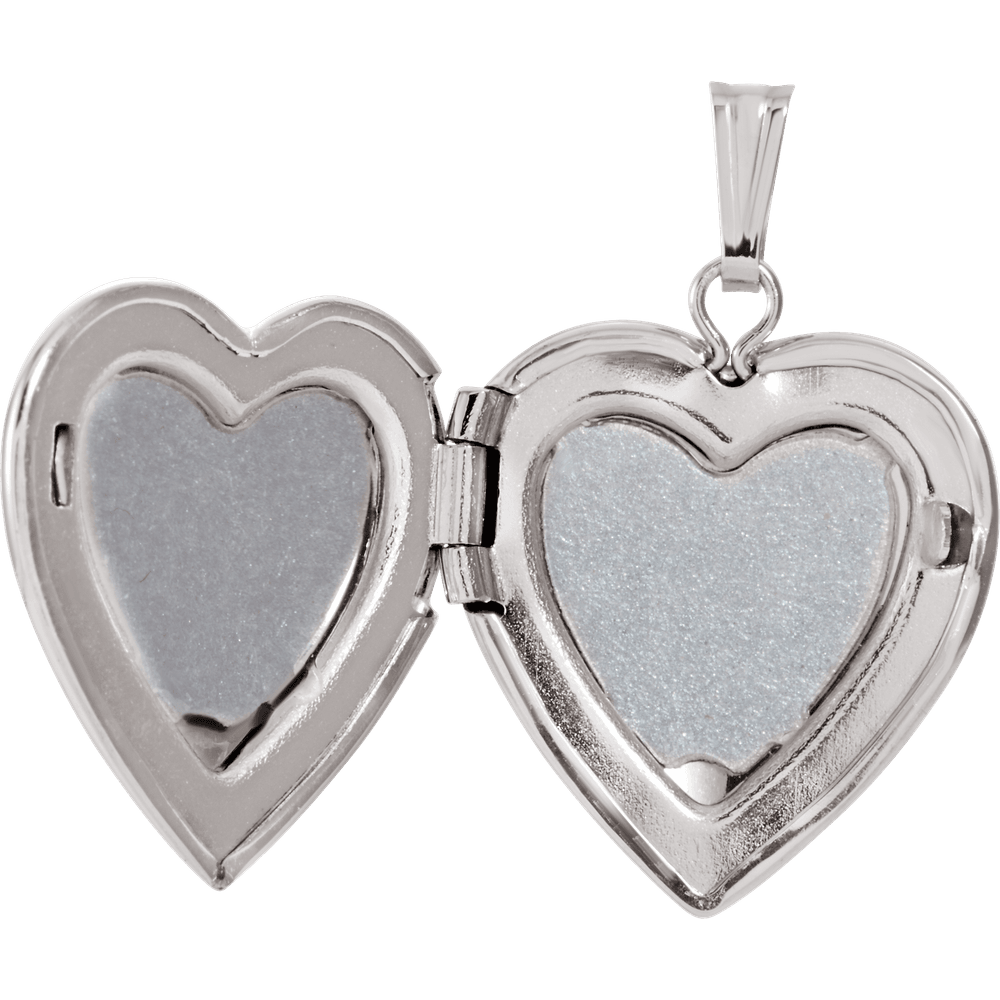 Heart-shaped silver locket pendant