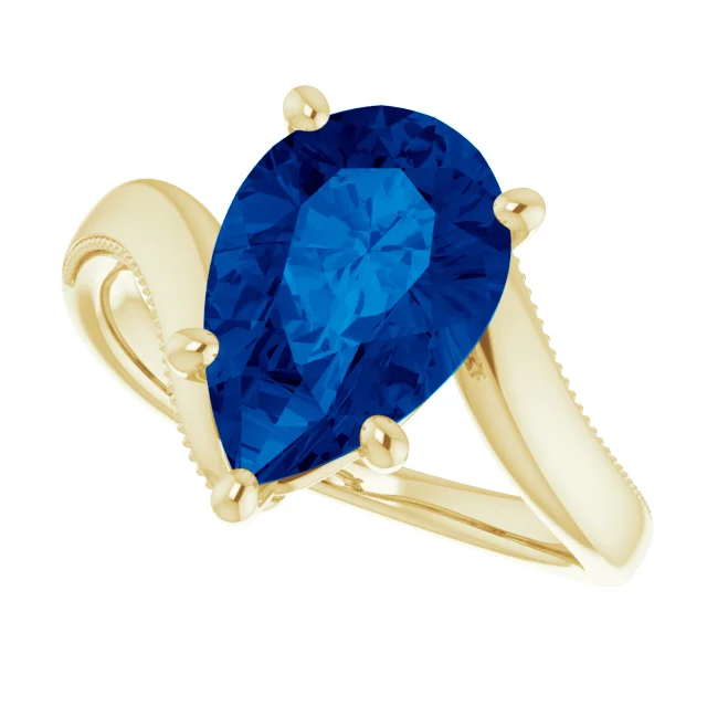 Gold ring with sapphire stone