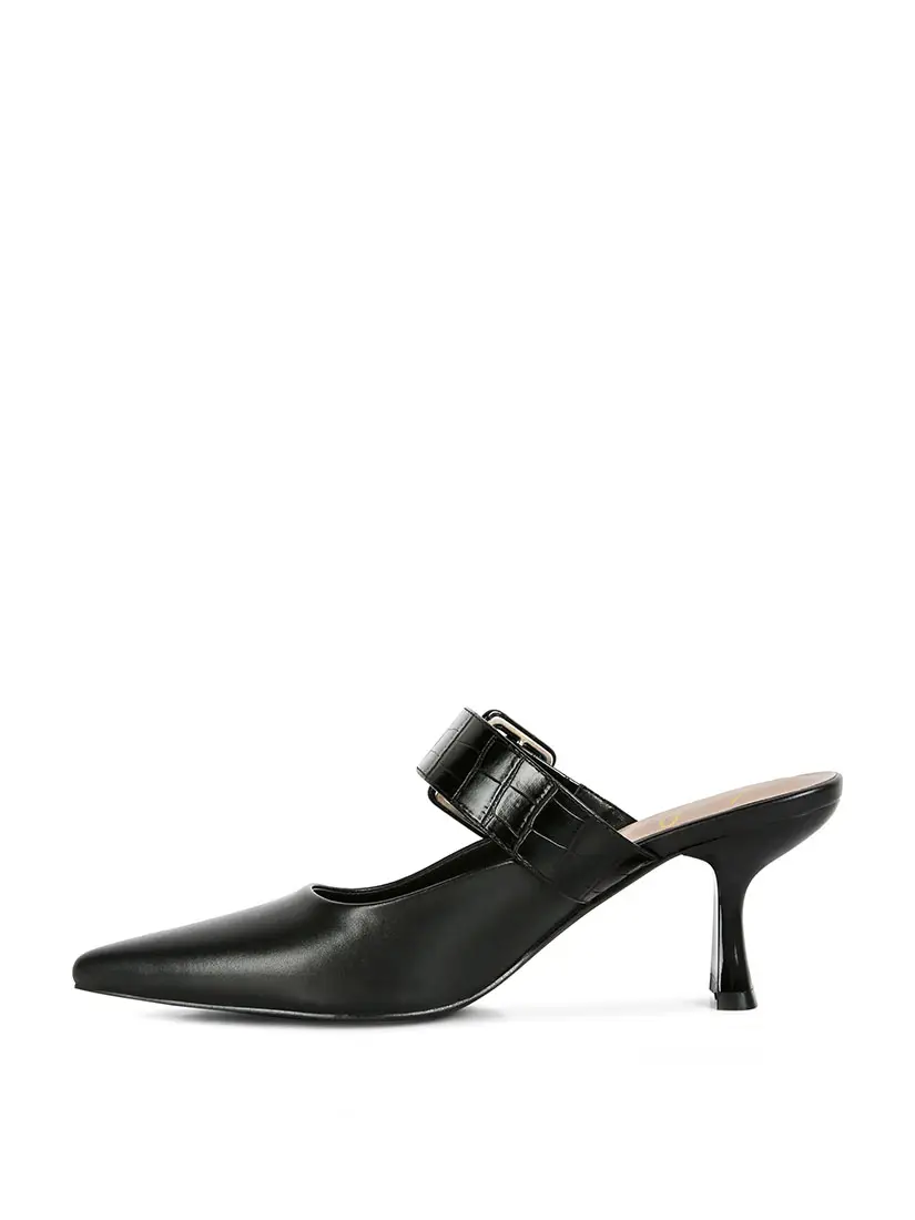 Shein Star Slim Block Heel Mules