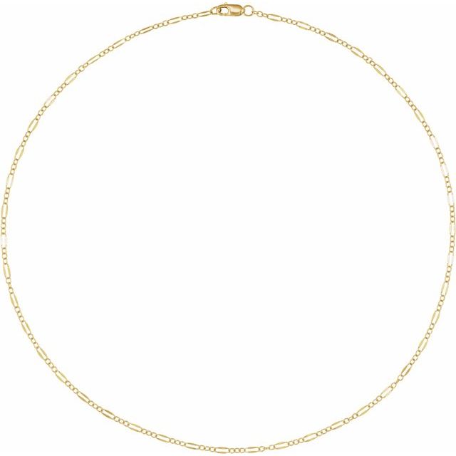 14K Yellow Gold-Filled 2.3 mm Dapped Cable 18" Chain